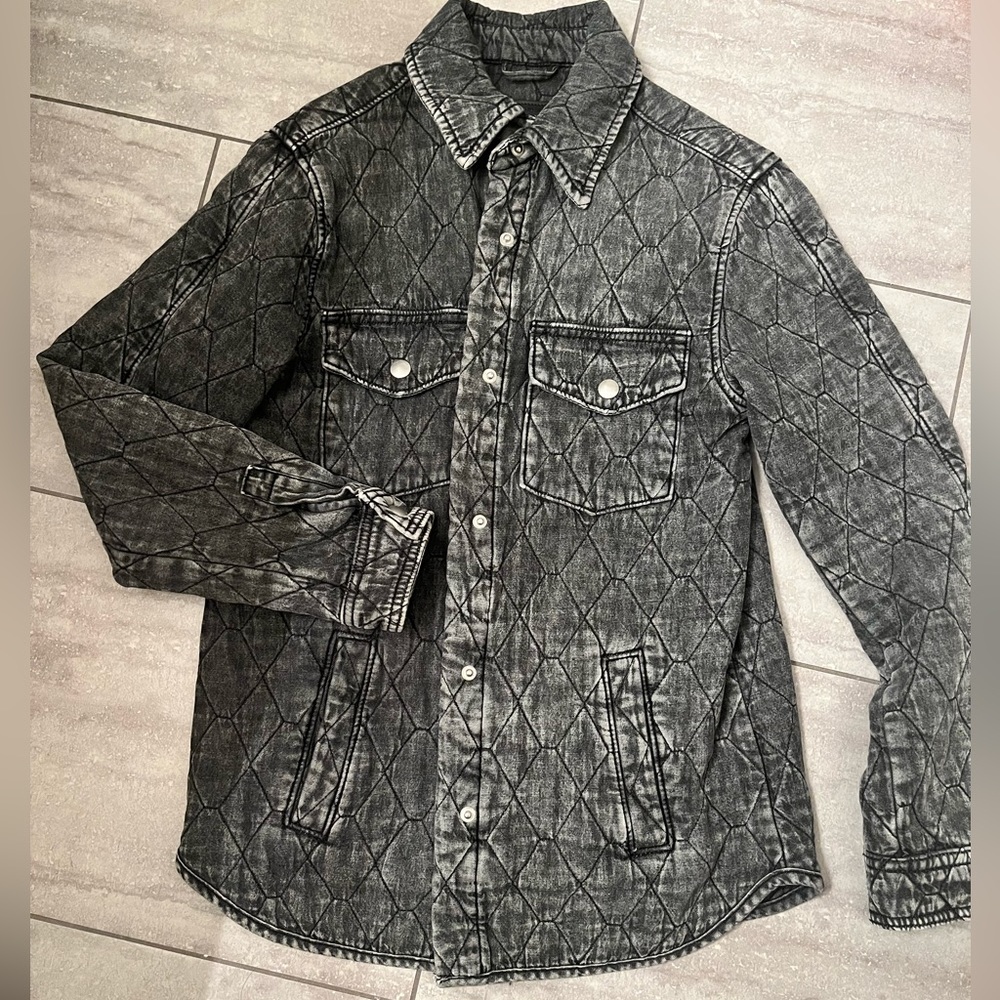 Blank NYC black quilted shacket